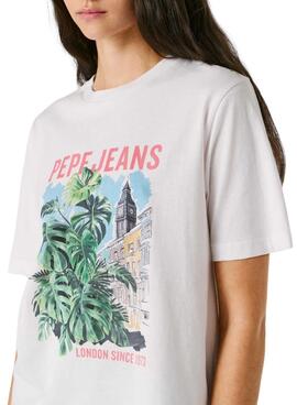T-shirt Pepe Jeans Martha blanc pour femme