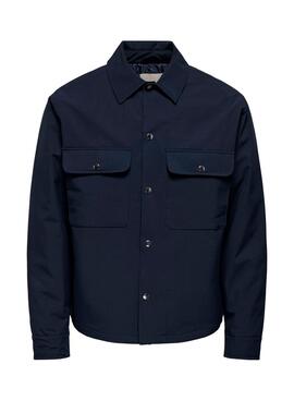 Chemise matelassée marine pour homme Only and Sons David