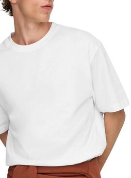 T-shirt Only and Sons Fred blanc pour homme