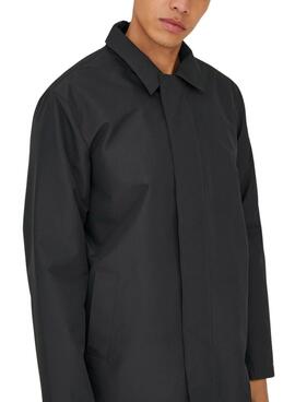 Manteau noir Only and Sons Hall pour homme