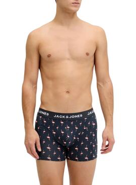 Ensemble de caleçons Jack and Jones avec des motifs de flamant rose pour homme.