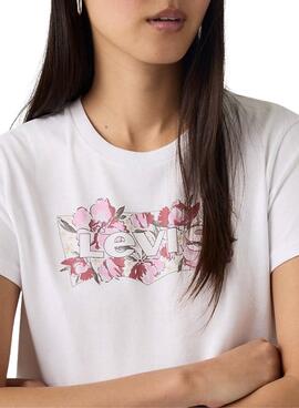 T-shirt Levi's Perfect logo floral blanc pour femme