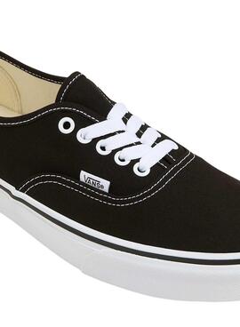 Chaussures Vans Authentic noires pour femme et homme.