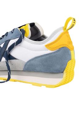 Chaussures Munich UM 91 blanches et bleues pour homme