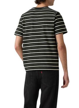 T-shirt Levis Andor Stripe noir et vert pour homme