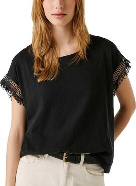 T-shirt Pepe Jeans Nain noir pour femme