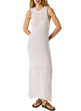 Robe Pepe Jeans Kenia blanc pour femme