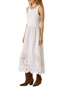 Robe Pepe Jeans Naomi blanche pour femme