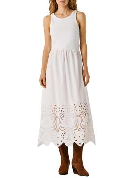 Robe Pepe Jeans Naomi blanche pour femme