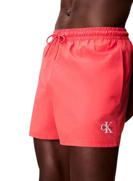 Maillot de bain Calvin Klein Jeans corail pour homme