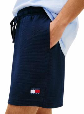 Bermuda en piqué azul marino Tommy Jeans para hombre