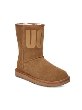 Boots UGG Classic Short Rubber Logo Chestnut