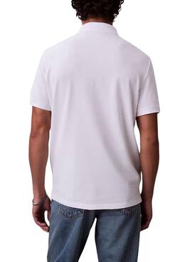 Polo Calvin Klein Jeans Monogram blanc pour homme