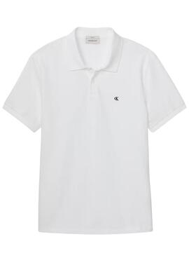Polo Calvin Klein Jeans Monogram blanc pour homme