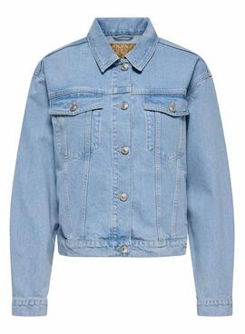 Veste en jean Only Harper boxy lavée claire pour femme