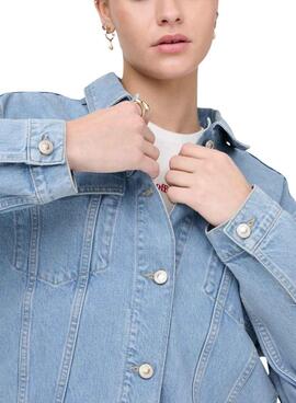 Veste en jean Only Harper boxy lavée claire pour femme
