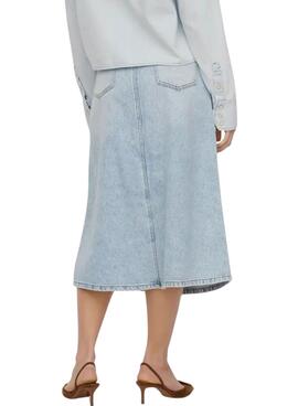 Jupe en jean Only Mindy midi lavage clair pour femme.