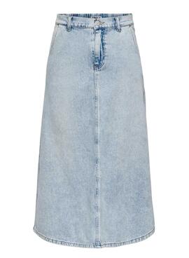 Jupe en jean Only Mindy midi lavage clair pour femme.