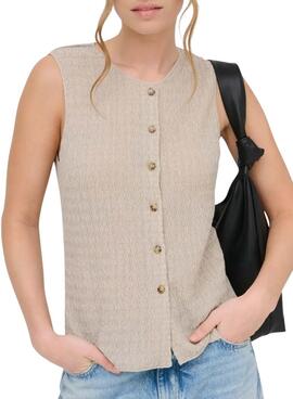 Veste Only Ilse en structure beige pour femme