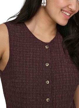 Veste Only Ilse en structure marron pour femme.