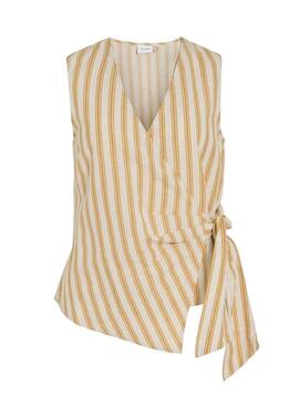 Haut Vila Prisilla à rayures jaunes pour femme