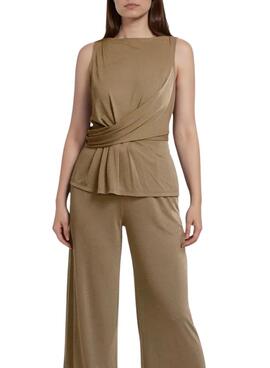 Pantalon Vila Modala beige pour femme