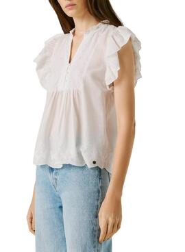 Chemisier Pepe Jeans Daki blanc pour femme