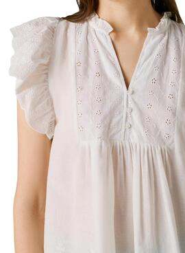 Chemisier Pepe Jeans Daki blanc pour femme