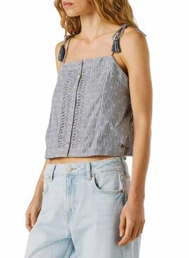 Haut Pepe Jeans Agny bleu pour femme