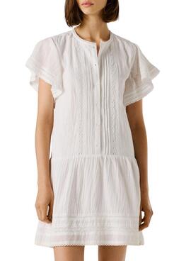 Robe Pepe Jeans Destin blanche pour femme
