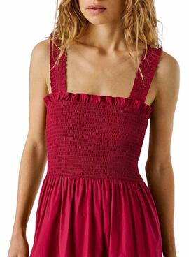 Robe Pepe Jeans Avril rose fuchsia pour femme
