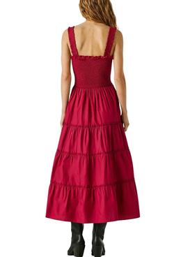 Robe Pepe Jeans Avril rose fuchsia pour femme