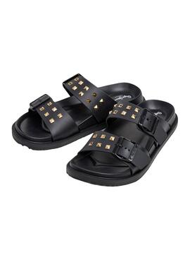 Sandales Pepe Jeans Ocean Studs noires pour femme