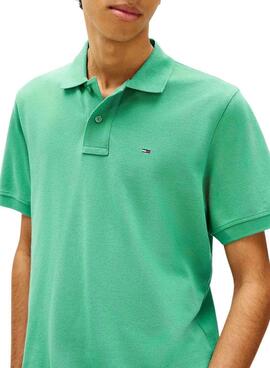 Polo Tommy Jeans Essential vert pour homme