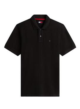 Polo Tommy Jeans Essential noir pour homme