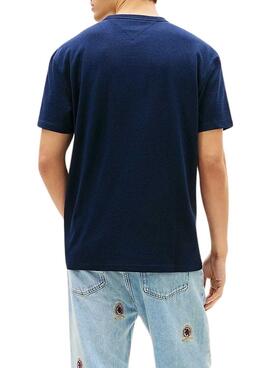 T-shirt Tommy Jeans Waffle bleu pour homme.