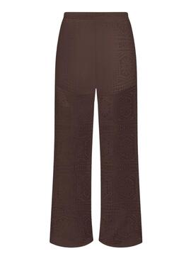 Pantalon Only Llian Lace marron pour femme