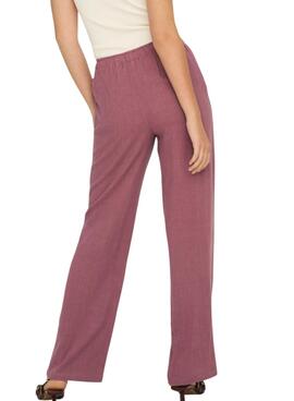 Pantalon Only Siesta rose pour femme