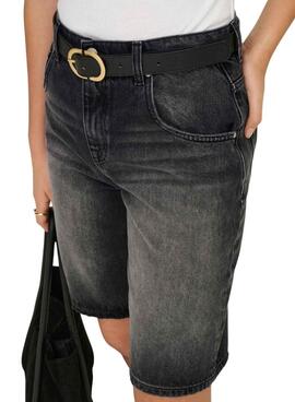Short en jean Bermuda Only Mate noir pour femme