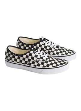Baskets Vans Authentic Check noir et blanc pour homme.