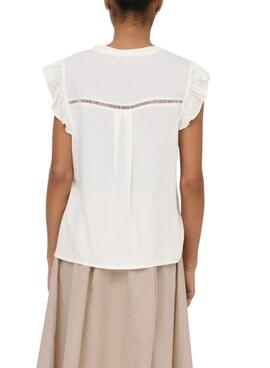 Blouse Only Rosella blanc pour femme
