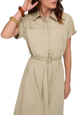 Robe Only Tanny beige pour femme