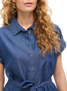 Robe Vila Vinori en denim bleu foncé pour femme