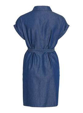 Robe Vila Vinori en denim bleu foncé pour femme