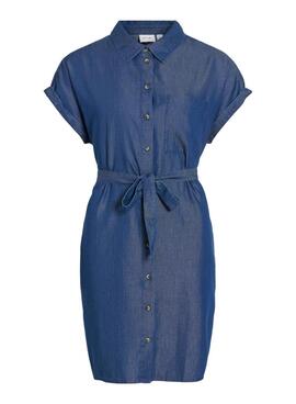 Robe Vila Vinori en denim bleu foncé pour femme