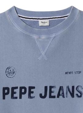 Sweat à capuche Pepe Jeans Ben bleu clair pour garçon.