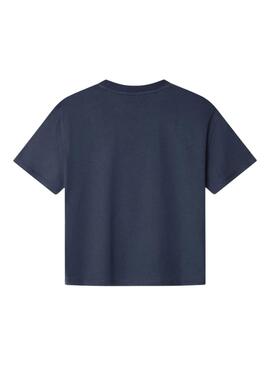 T-shirt Pepe Jeans Carter imprimé logo bleu marine pour garçon