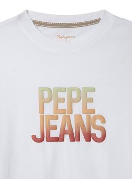 Maillot Pepe Jeans Sage logo dégradé blanc pour enfant