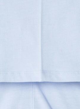 T-shirt Pepe Jeans Joshua logo bleu ciel pour enfant