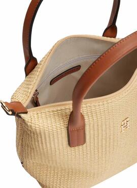 Sac à main Tommy Hilfiger Popette mini en rafia pour femme